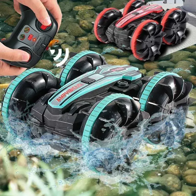 360 Rotate Rc Cars Remote Control Stunt Car Dual Sides Driving on Water and Land Amphibious